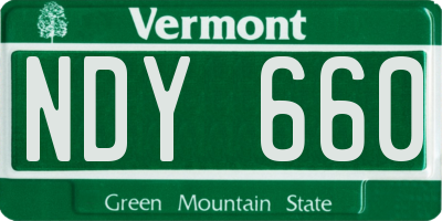 VT license plate NDY660