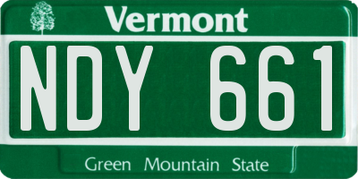 VT license plate NDY661