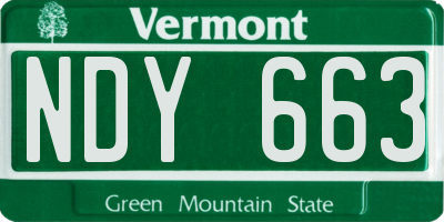 VT license plate NDY663