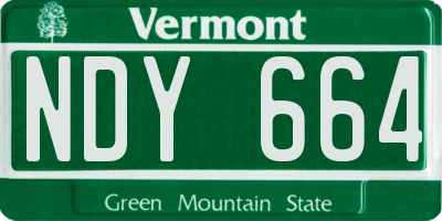 VT license plate NDY664