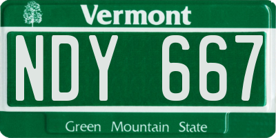 VT license plate NDY667