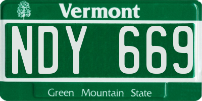 VT license plate NDY669