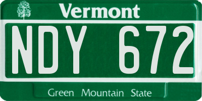 VT license plate NDY672