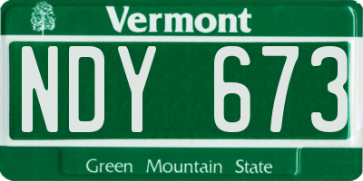 VT license plate NDY673