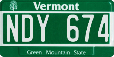 VT license plate NDY674