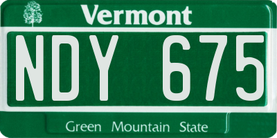 VT license plate NDY675