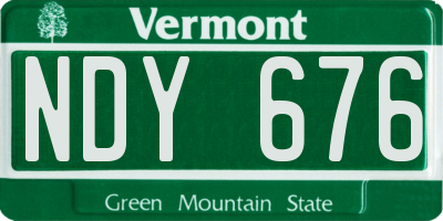 VT license plate NDY676