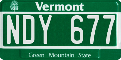 VT license plate NDY677