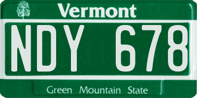 VT license plate NDY678