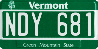 VT license plate NDY681
