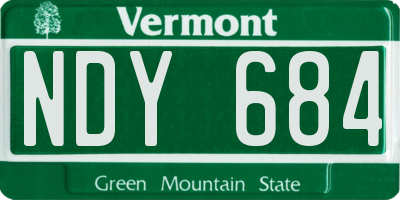VT license plate NDY684