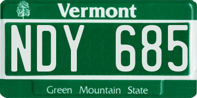 VT license plate NDY685