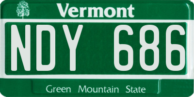 VT license plate NDY686