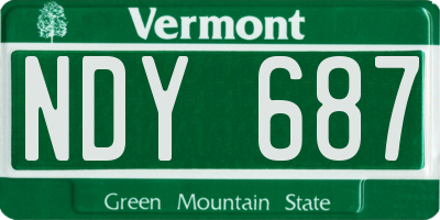VT license plate NDY687