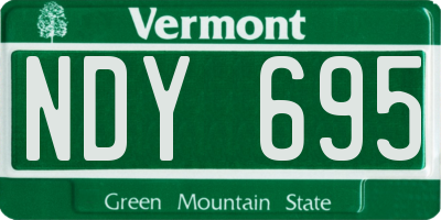 VT license plate NDY695