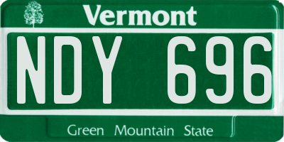VT license plate NDY696