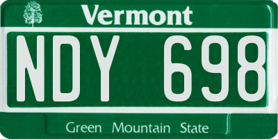 VT license plate NDY698