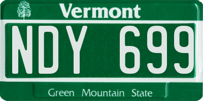 VT license plate NDY699
