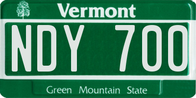 VT license plate NDY700