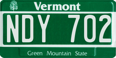 VT license plate NDY702