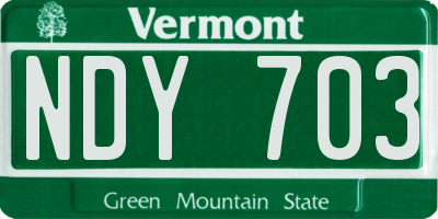 VT license plate NDY703