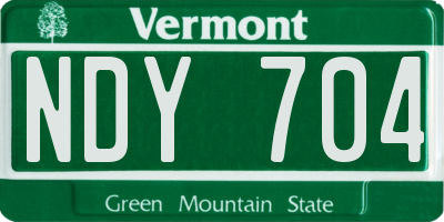 VT license plate NDY704