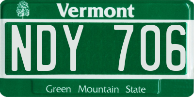 VT license plate NDY706