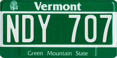 VT license plate NDY707