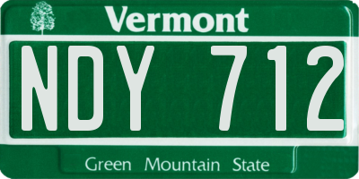 VT license plate NDY712
