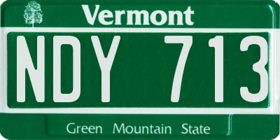 VT license plate NDY713