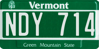 VT license plate NDY714