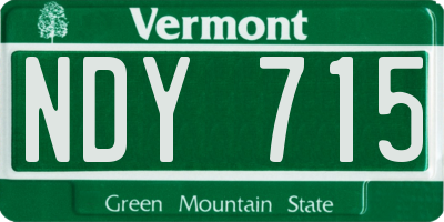 VT license plate NDY715