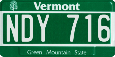 VT license plate NDY716