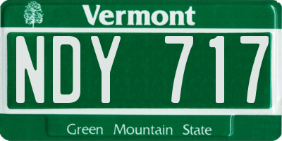 VT license plate NDY717