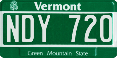 VT license plate NDY720