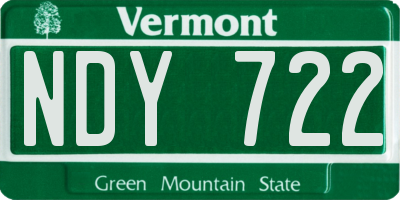 VT license plate NDY722