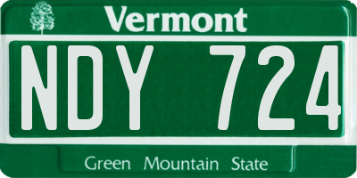 VT license plate NDY724
