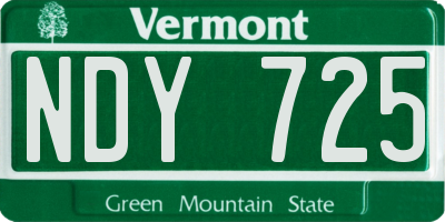 VT license plate NDY725
