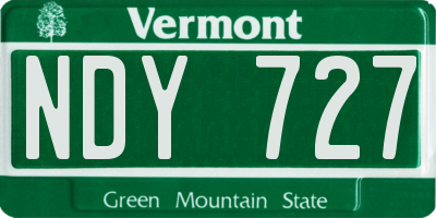 VT license plate NDY727