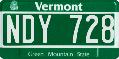 VT license plate NDY728