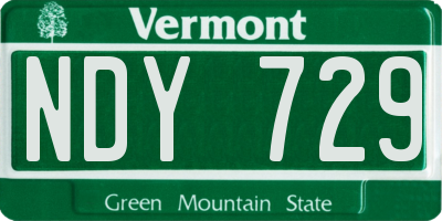 VT license plate NDY729