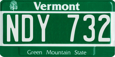 VT license plate NDY732