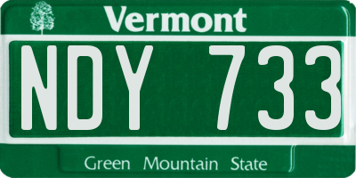 VT license plate NDY733