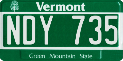 VT license plate NDY735