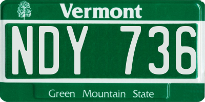 VT license plate NDY736