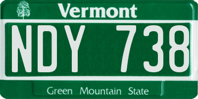 VT license plate NDY738