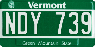 VT license plate NDY739
