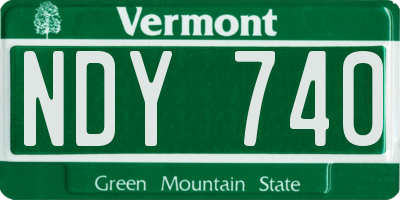 VT license plate NDY740