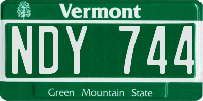 VT license plate NDY744