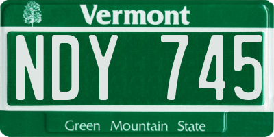 VT license plate NDY745